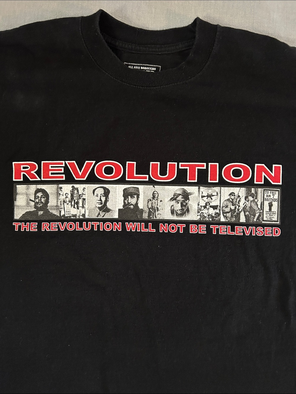 All Five Boroughs Clothing Company Black 'Revolution' Graphic Tee